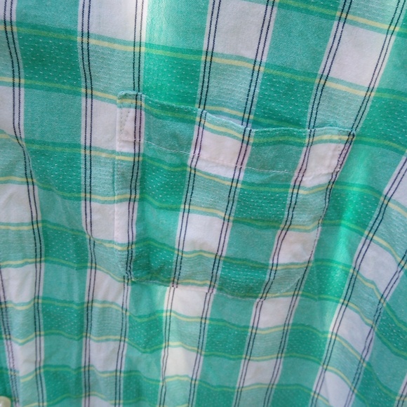 Riders By Lee Short Sleeve Plaid Button Down Shirt Top - Picture 3 of 12